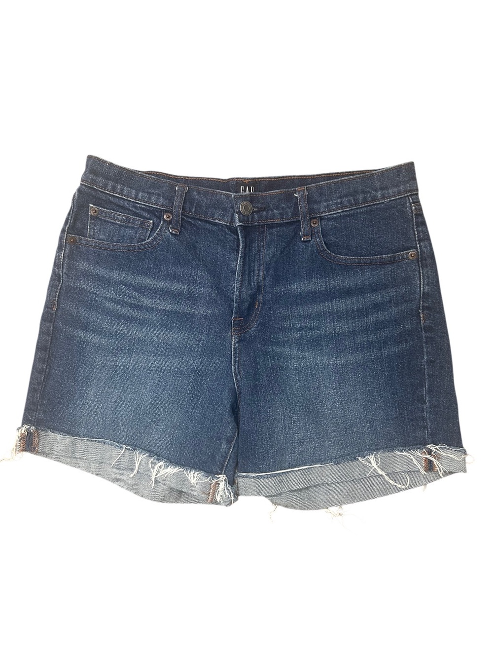GAP Dark Blue Denim Frayed Hem Shorts